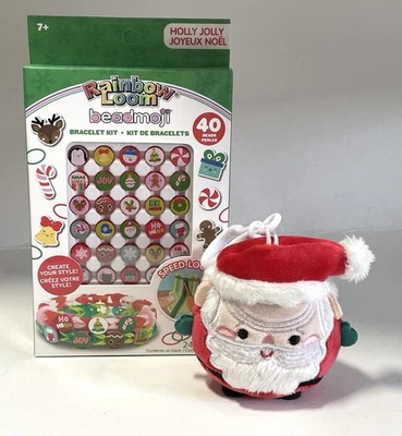 Rainbow Loom Bead Emoji 套装手链套件和填充圣诞老人夹 — 第 1/2 张图片