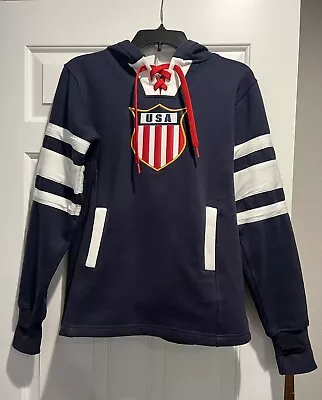 USA Hockey Shield Olympic Training Facility Hoodie Sweatshirt Womens Small Navy • 49.99€