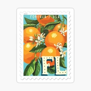 Florida Oranges Sunshine State Stamp Style Vinyl Decal Sticker Phone Laptop - Picture 1 of 1