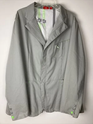 Puma Golf Jacket Men’s Size XL Cotton Blend D/V D/Zip Gray Green Accents #548091 - Image 1 of 4