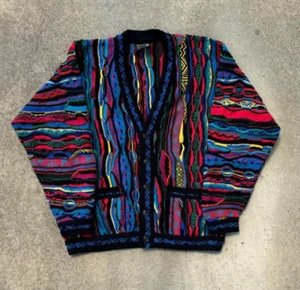 COOGI Pure Wool Knitted Sweater Cardigan 3D Knit Size M Made In Australia 90s - Picture 1 of 3