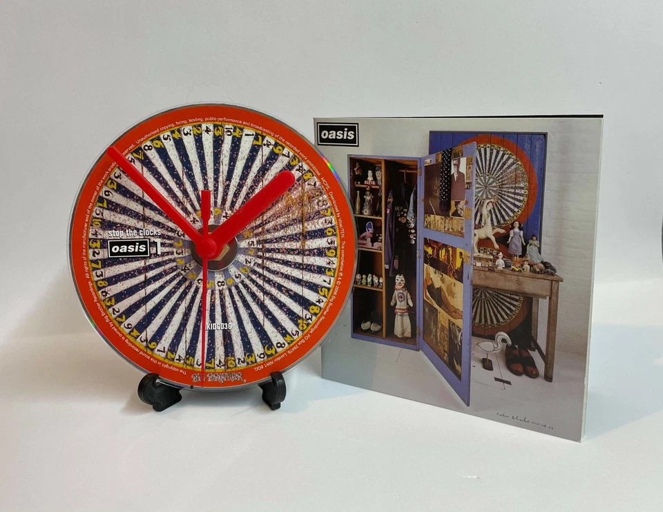 OASIS STOP THE CLOCKS  DVD CD CLOCK Upcycled Gift Idea PLUS CD BOOKLET  - Image 1 of 1