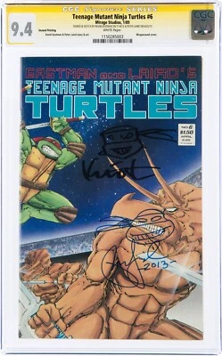 TMNT #6 2nd CGC SS SIGNED Eastman Peter Laird SKETCH Teenage Mutant Ninja Turtle - Image 1 of 2