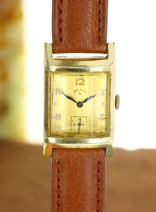 Lord Elgin Art Deco Small Seconds Rectangular Tank Style Vintage Circa 1940's - Picture 1 of 6