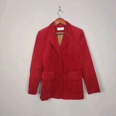 Orvis Red Corduroy With Tan Elbow Patches Blazer Size 6 - Image 1 of 4
