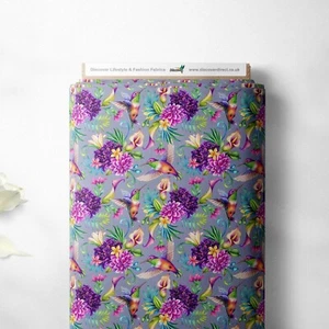 100% cotone colibrì design uccellini bambini artigianato abito da cucito tessuto premium - Foto 1 di 3