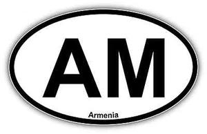 Armenia Vehicle Country Code Oval Car Bumper Window Sticker Decal 6"X4" - Picture 1 of 1