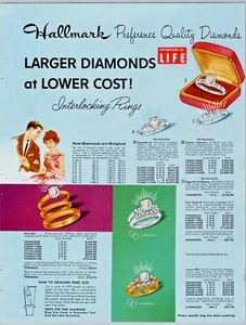 1957 Diamond Rings Hallmark  Print Ads - Picture 1 of 2