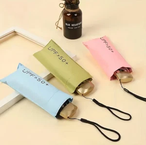 Mini Regenschirm Taschenschirm Minimalistisch Kompakt Leicht Reisegröße Schwarz - Bild 1 von 11