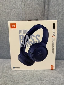 JBL Pure Bass Wirless Tune 510 BT 40 Hour Charge (Navy Blue) SEALED NEW IN BOX - Picture 1 of 3