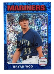 2024 TOPPS HERITAGE BLUE SPARKLE REFRACTOR BRYAN WOO RC MARINERS #245 - Picture 1 of 1