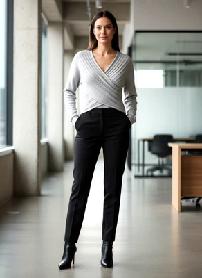 Vintage Guess Cross Front Long Sleeves Rib Knit Wrap Sweater Baby Blue Cropped - Image 1 of 4