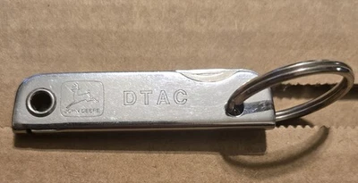 Vtg Bassett USA 90 Pocket Knife Keychain John Deere DTAC Phoenix  '90 D31 - Image 1 of 4