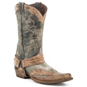 Botas para hombre Stetson Sundance para niños punta basculante cuadrada hechas a mano marrón - Imagen 1 de 2
