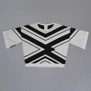 Karen Millen - Black and White Stripped Top - Size: M - Picture 1 of 14