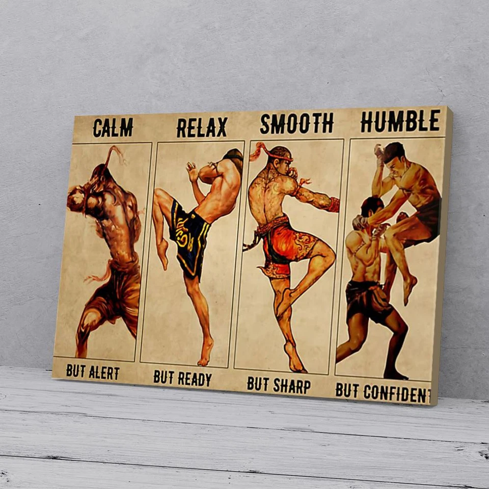 Póster mate de Muay Thai, arte de pared en lienzo Calm Relax suave humilde Foto 1 de 1