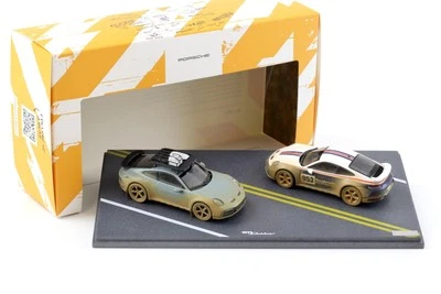 1:43 Spark Set Porsche 911 992 Dakar AHEAD Shade Verde & Roughroads WAP DEALER - Immagine 1 di 4