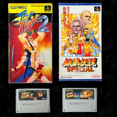 Lot of 4 Super Famicom Fighting Games Street Fighter II Turbo FinalFight 2 Fatal - Image 1 of 4