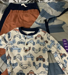 ⚡️Carters Kids 4pc Pajama Set Trucks - Multicolored (24 Months) - Picture 1 of 3