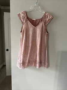 Staffelei gewaschen Farbe Long Top / Minikleid Gr. M Ösenbesatz - Bild 1 von 12