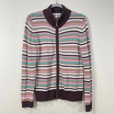 Cárdigan Suéter Chaqueta Y2k Pastel Rayas Cremallera Completa Caprichoso Kawaii Cutecore M Foto 1 de 4