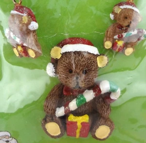 New Old Stock Christmas Bear Pin & Pierced Earrings Set - Super Cute! - Picture 1 of 5