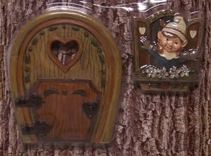Tree Trunk Fairy & Gnome Door & Window Set garden fantasy decor NEW - Picture 1 of 1