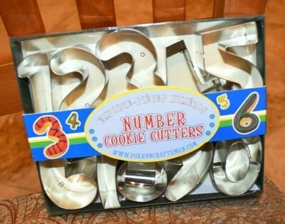 10 cortadores de galletas con número de metal #3640 número/artesanía/horneado/postres Foto 1 de 3