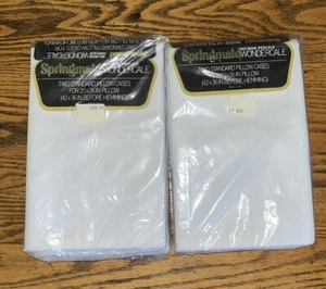 Vintage Springmaid Combed Percale Cotton Pillowcases 4 NIP White 42x36 Made USA - Picture 1 of 2