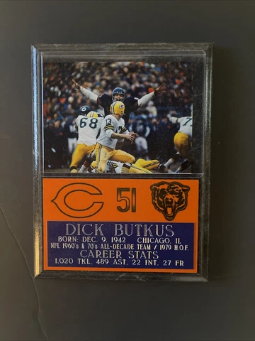 Dick Butkus 6x8 Chicago Bears Plaque #51 Cover