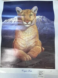 Póster impreso litográfico 1989 Cougar Shunichi Yamamota 30 X 24" - Imagen 1 de 10