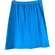 Vintage Skirt Medium Made in USA Elastic Waist Cotton Skirt Slit Blues Express