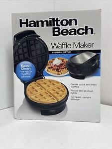 Hamilton Beach Belgian Round Waffle Maker Non-Stick Easy Clean