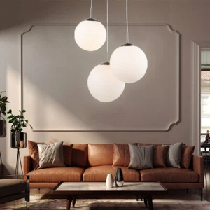 Design Deckenlampe Schlafzimmer Pendelbeleuchtung Flur Glaskugel Hängeleuchte - Bild 1 von 12