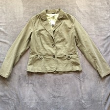 Old Navy Women's Jacket Size L Large Cotton Khaki Green Long Sleeve Lined New