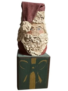 "Papá Noel pintado a mano sobre lienzo y madera 'The Ozark Folk Collection' 1991 de colección 9""" - Imagen 1 de 8