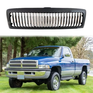 Front Grille fits for Dodge RAM1500 2500 3500 1994-2002 ABS Black Chrome Silver - Picture 1 of 3