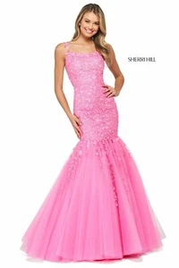 Sherri Hill 53826 hellrosa Meerjungfrau Kleid Dress Gr. 10 - Bild 1 von 4