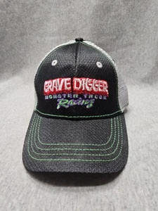 Grave Digger Monster Truck Racing Mens Baseball Trucker Hat Black Strapback - Picture 1 of 7