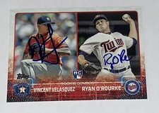 Vincent Velasquez & Ryan O’Rourke SIGNED 2015 Topps RC Card #US258 Auto Twins