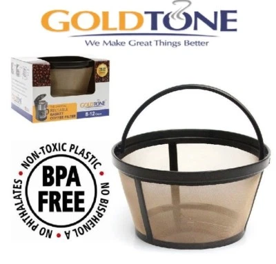MR. COFFEE GoldTone Reusable 8-12 Cup Basket Coffee Filter for Mr Coffee Machine and Makers