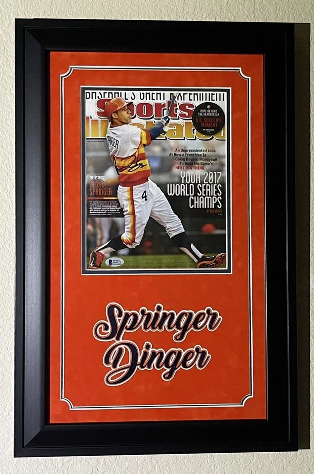 George Springer Houston Astros World Series Sports Illustrated Custom Frame Auto - Image 1 of 4