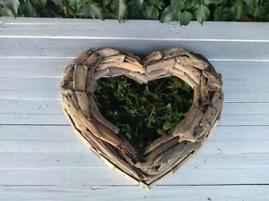 Driftwood Mirror Heart Shaped 40cm x 40cm Bathroom Mirror Nautical Coastal Theme - Picture 1 of 12