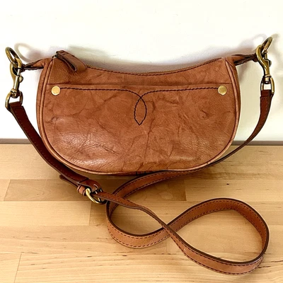 Frye Campus Rivet Small Crossbody Bag Saddle Brown Leather Western Equestrian - Image 1 of 4