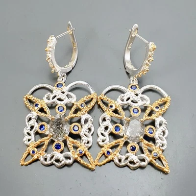 Jewelry Earrings Natural Rutilated Quartz Earrings 925 Sterling Silver /E125756 - Image 1 of 4