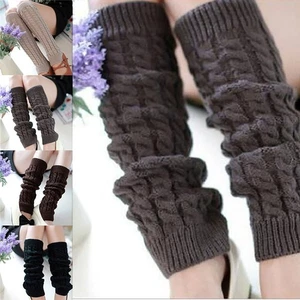 Women Crochet Knit Ribbed Leg Warmers Knee High Soft Winter Long Boot Sock NEW - Bild 1 von 17
