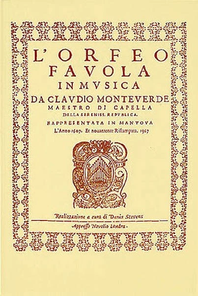 Claudio Monteverdi L'Orfeo Favola In Musica SV.318 Vocal Score Sheet Music - Image 1 of 1