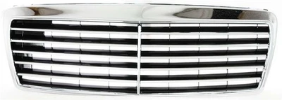 Grille For 96-99 Mercedes Benz E320 97 E420 Chrome Shell w/ Black Insert Plastic - Imagem 1 de 4