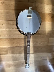Vintage 4-String Kent Banjo with Back For Restoration or Display Pre-Owned - Picture 1 of 15