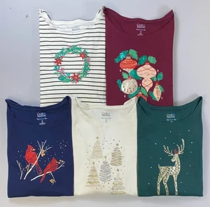 Camiseta clásica Croft & Barrow talla grande para mujer manga larga camisa de vacaciones NUEVA - Imagen 1 de 6